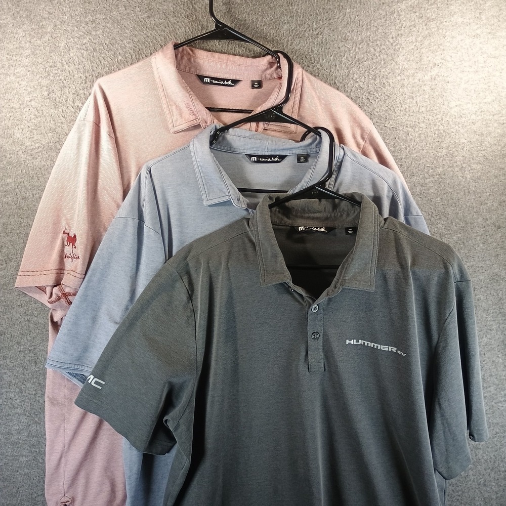 Travis Mathew Polo Shirt Men 2XL XXL Golf Short Sleeve Big & Tall Logo Lot of 3